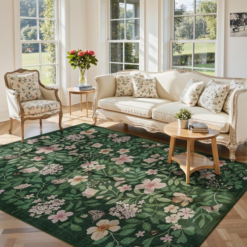 Commercial Printing Online - Alfombra Floral para sala de estar,