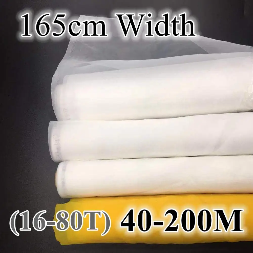 Commercial Fabric Printing - Malla de serigrafía blanca, 60M/80M/100M/120M/140M/160M/180M/200M, tela