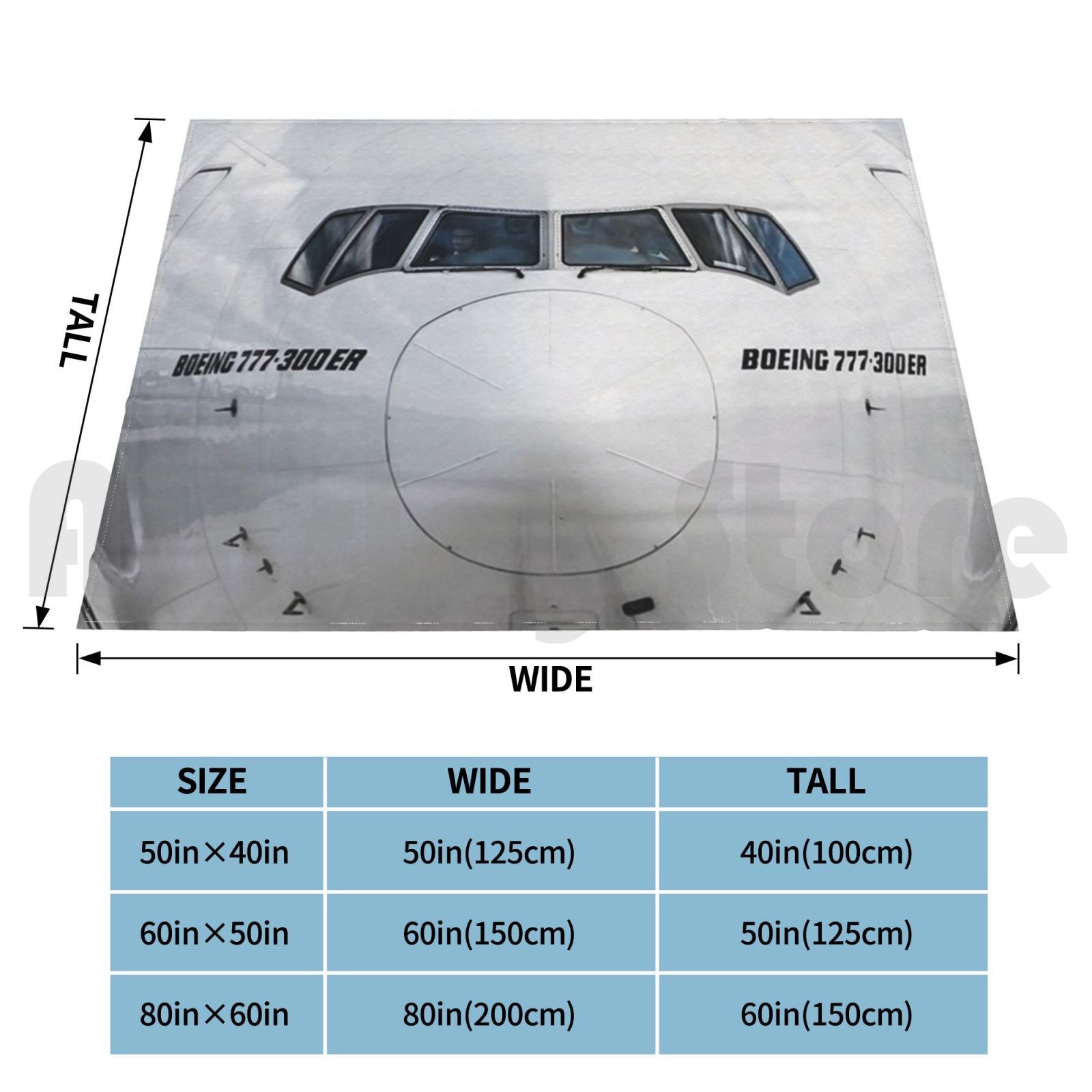 Boeing 777 manta con vista de  - Commercial Fabric Printing reseña y precio