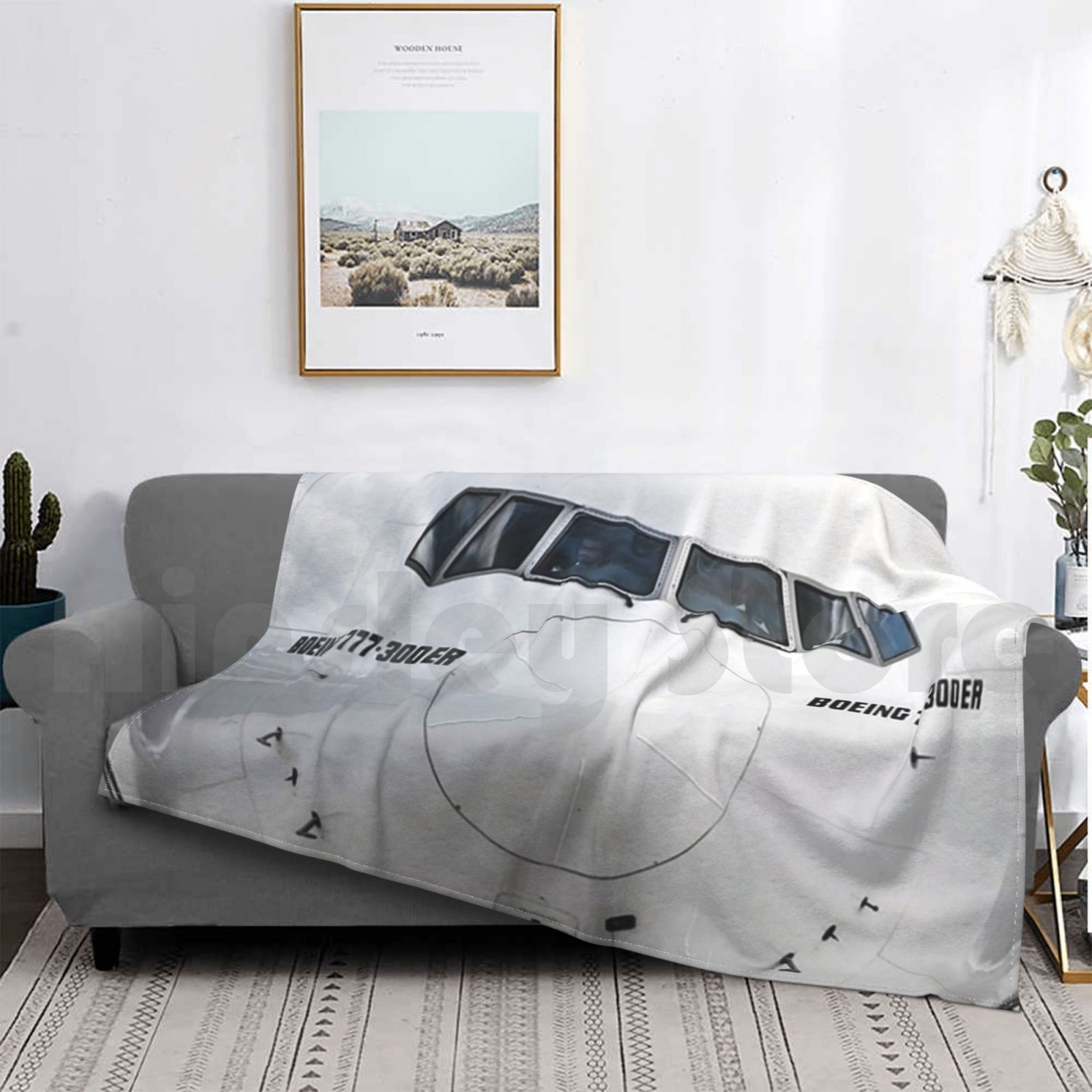 Boeing 777 manta con vista de  - Commercial Fabric Printing reseña y precio