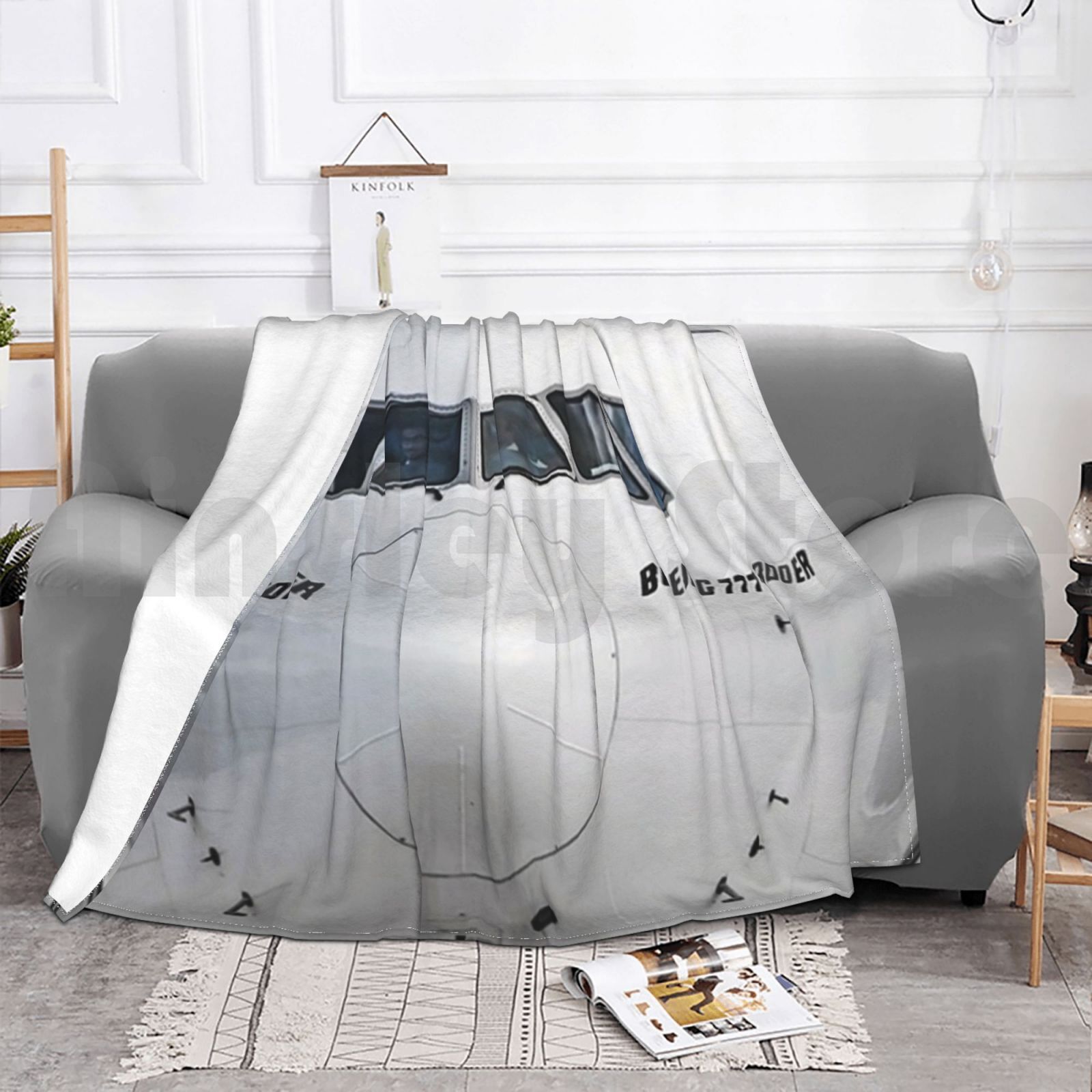 Boeing 777 manta con vista de  - Commercial Fabric Printing reseña y precio