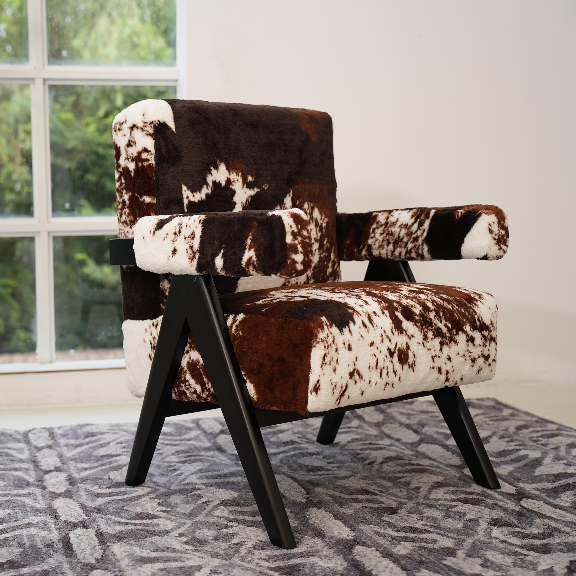Sillón con estampado de vaca,  - Commercial Fabric Printing reseña y precio